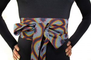 Lome Blue Ankara Obi Belt