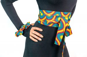 Lome Teal Ankara Obi Belt