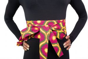 Lome Pink Ankara Obi Belt