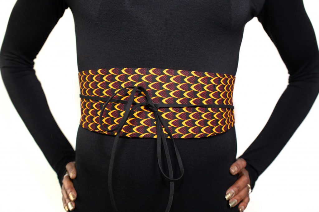 Fish Scale Faux Suede Tie Belt