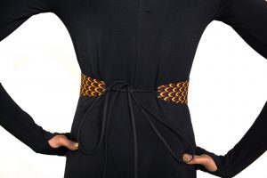 Fish Scale Faux Suede Tie Belt