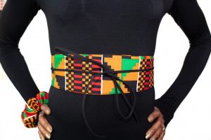 Kente Faux Suede Tie Belt