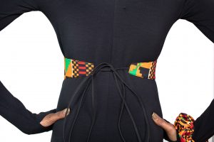 Kente Faux Suede Tie Belt