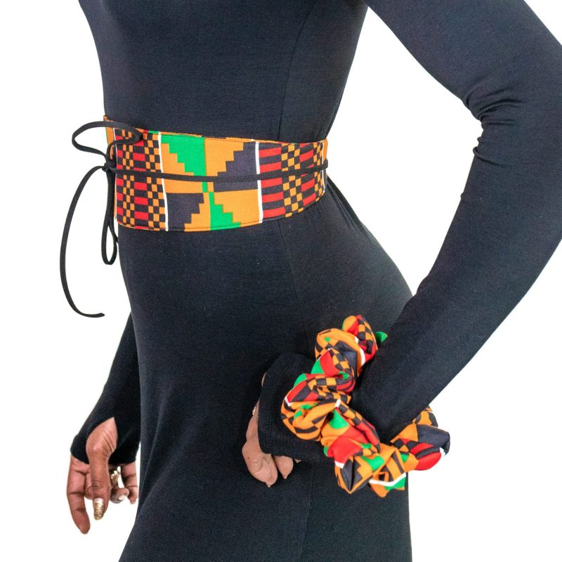 Faux suede tie belt kente 1 crop2